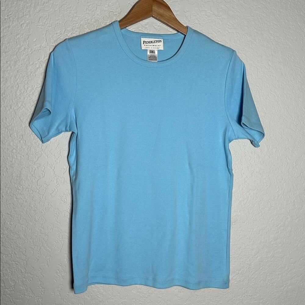 Pendleton Women’s Sky Blue Short Sleeve Tee T-Shirt Cotton Basic Small